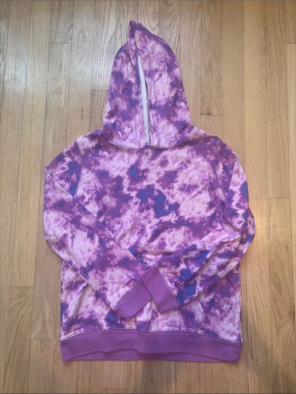 Lands' End Girls' Purple Tie-Dye Hooded Sweatshirt